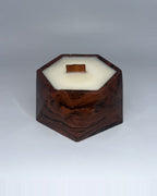 Rencarie Hexagon cement candle, Brown/Black marbled