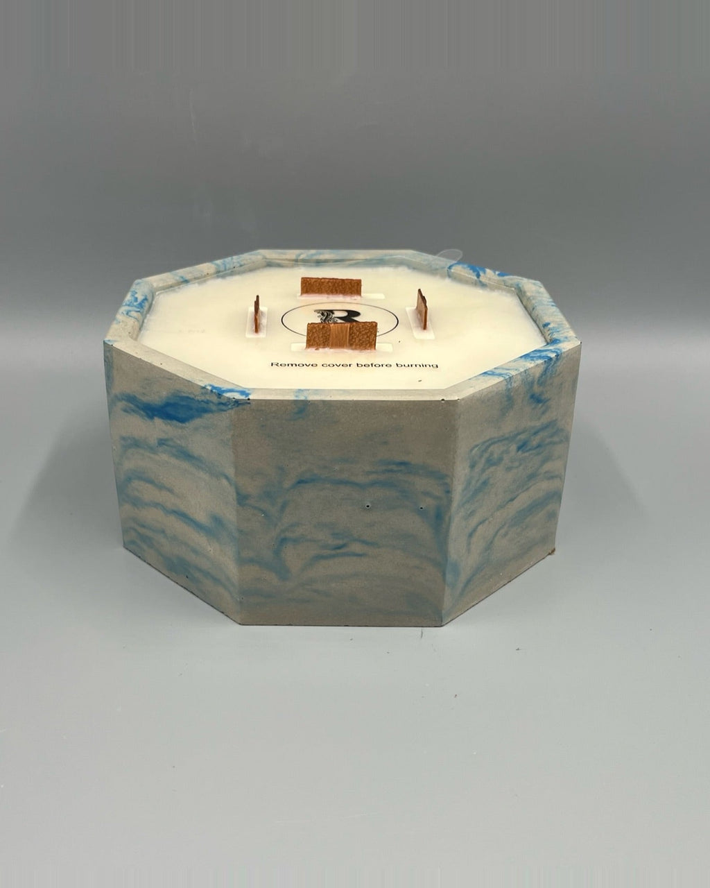 Rencarie Octagon cement candle, marbled