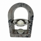 Rencarie Arch wax melter in grey and red marbled cement with tealight